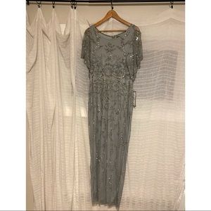 Adrianna Papell Embellished Short Sleeve Gown